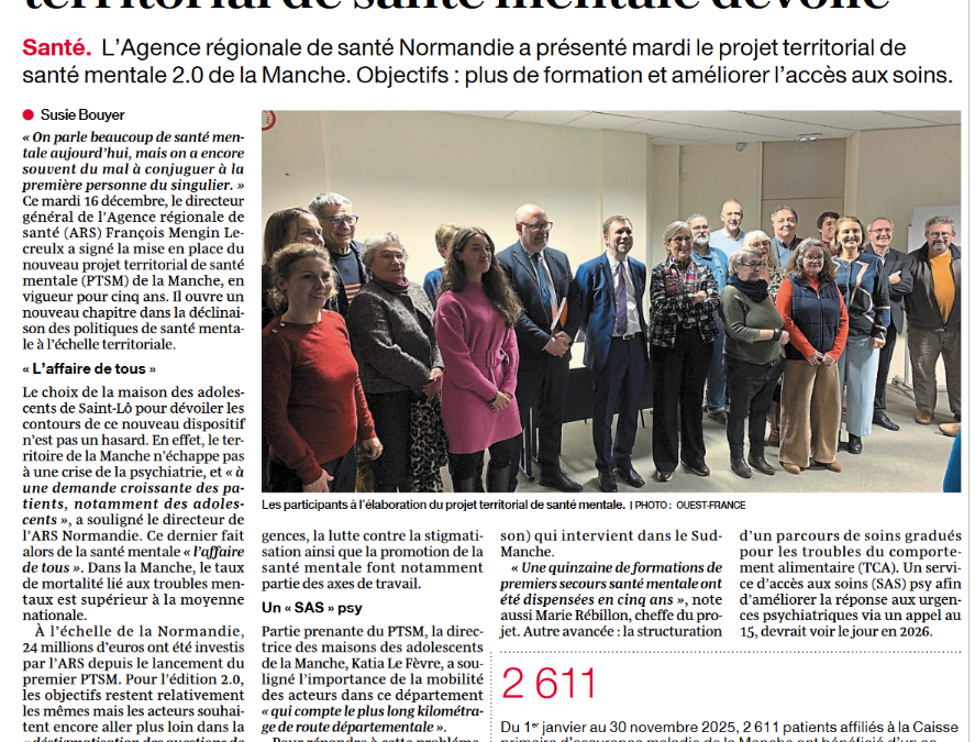 Un nouveau projet territorial de santé mentale dans la Manche